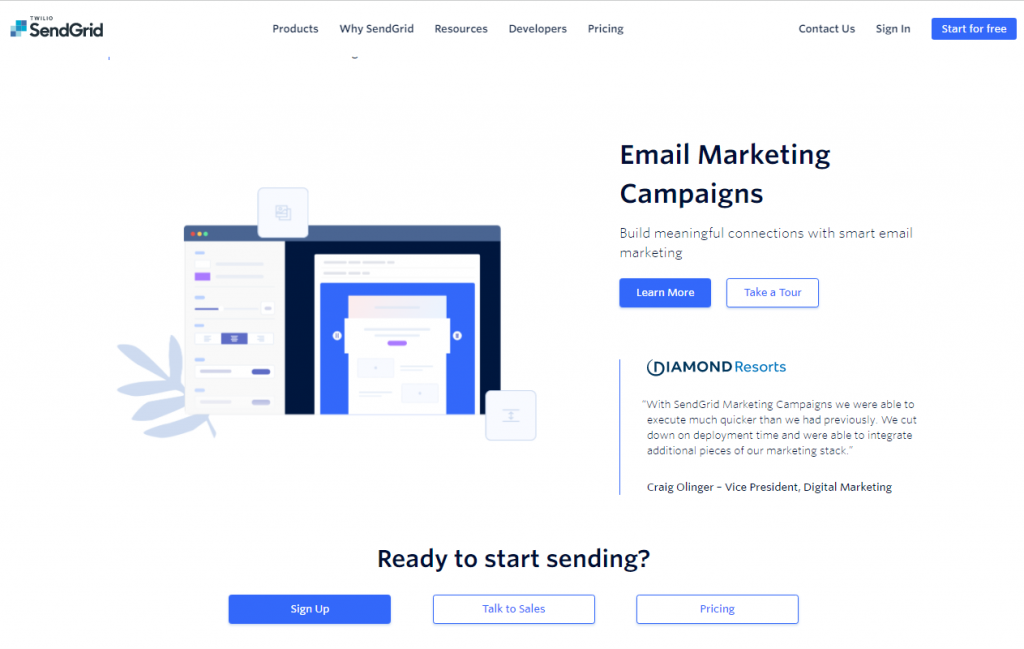 SendGrid email marketing service
